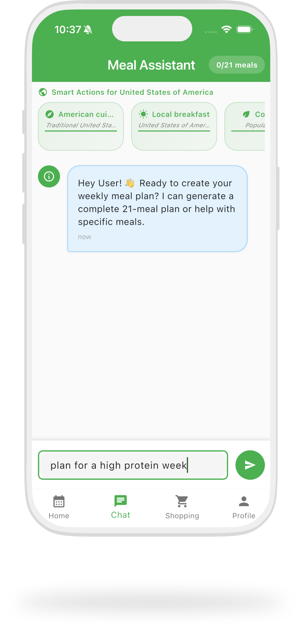 Chat Interface screenshot